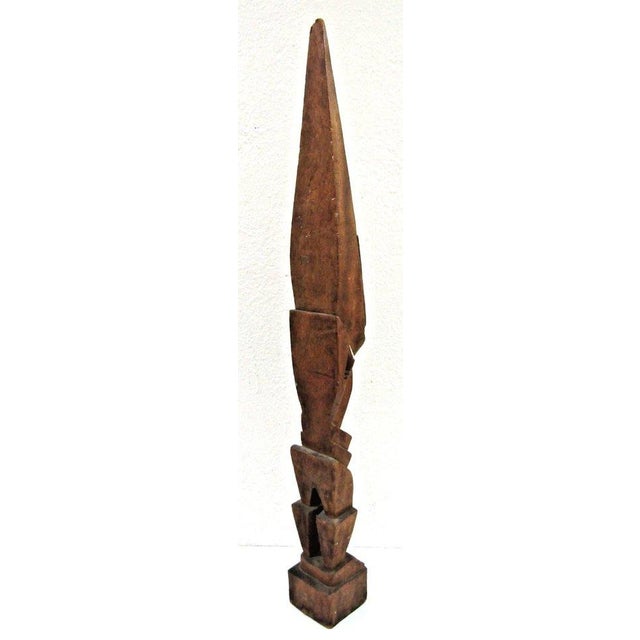 Late 19th Century Antique West African Voodou Folk Art Hand-Carved Wooden Papa Legba Sculpture For Sale - Image 5 of 15