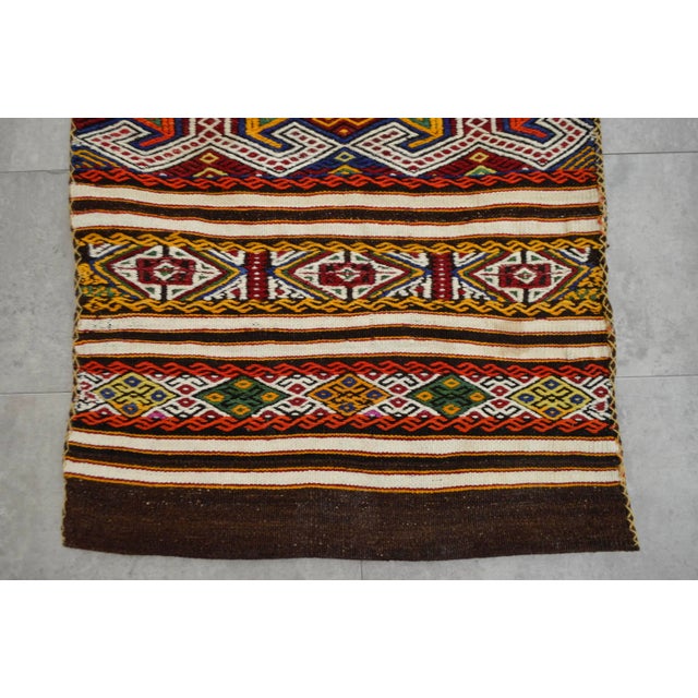 Brown Vintage Turkish Kilim Hand Woven Wool Rug Sack Kilim - 2′3″ × 4′ For Sale - Image 8 of 11