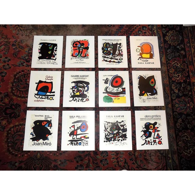 Vintage Mid 20th C. Modern Joan Miro Abstract Lithographs - Set of 12 For Sale - Image 9 of 10
