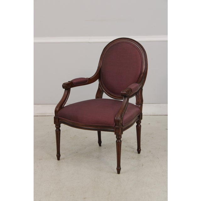Set of 8 French Louis XVI Style Upholstered Dining Chairs For Sale - Image 4 of 18