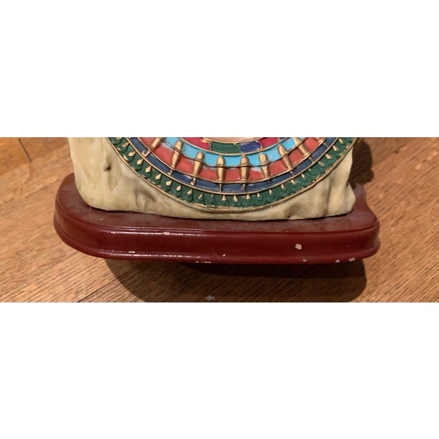 Vintage Composite Painted Egyptian Bust For Sale - Image 11 of 13