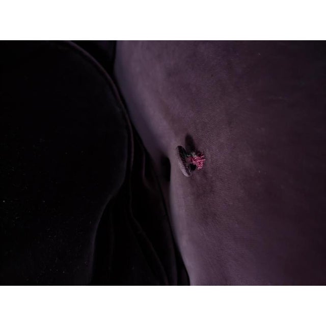 Textile Art Deco Armchair in Aubergine Velvet For Sale - Image 7 of 8