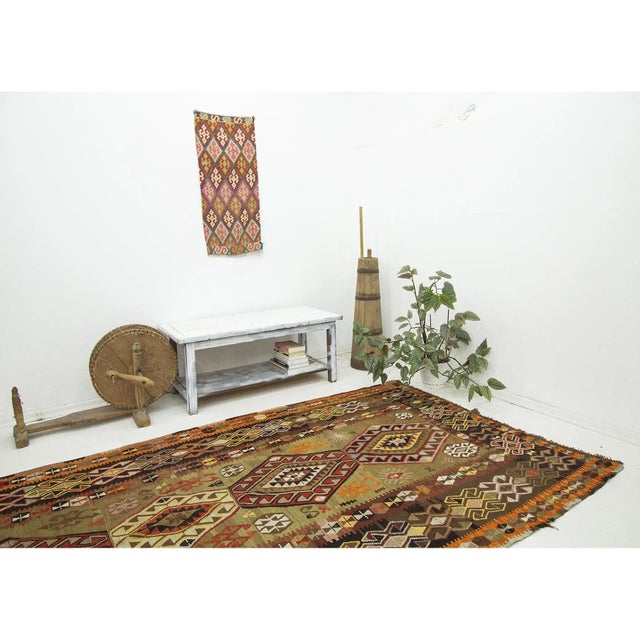Vintage Turkish Kilim Rug For Sale In Los Angeles - Image 6 of 7