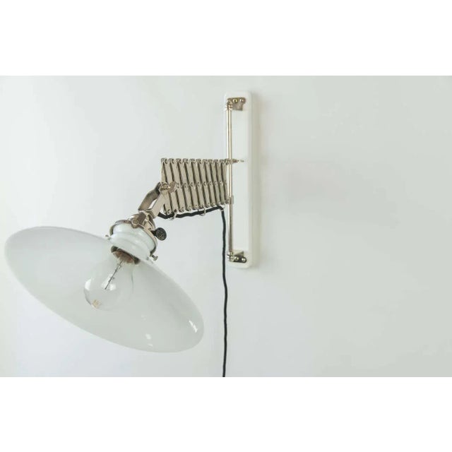 Art Deco Swiveling and Extendable Nickel Wall Lamp with Glass Shade, 1920s For Sale - Image 10 of 18