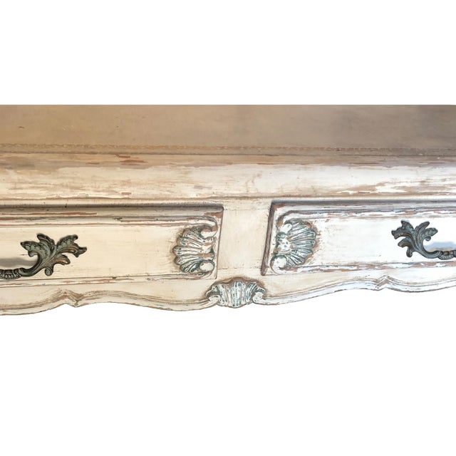 French Vintage Louis XV Style Painted Desk For Sale - Image 3 of 4