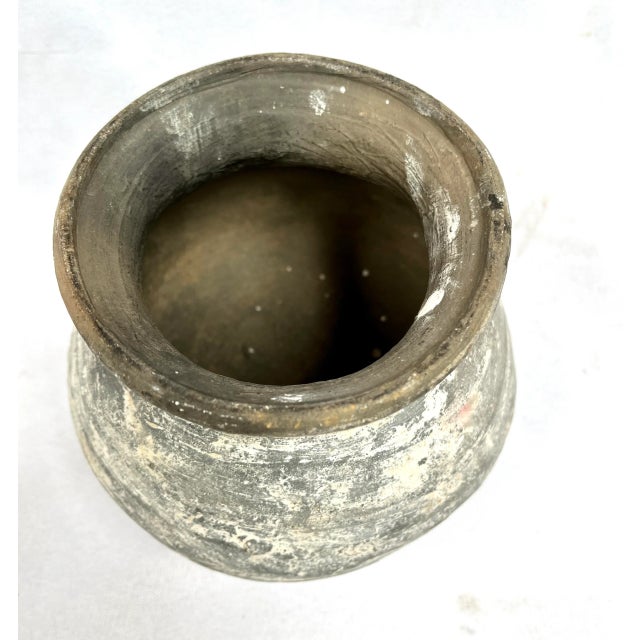 Rustic Round Bottom Turned Pottery Vase Planter For Sale - Image 4 of 8