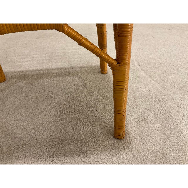 Wood Vintage Wicker Table For Sale - Image 7 of 8