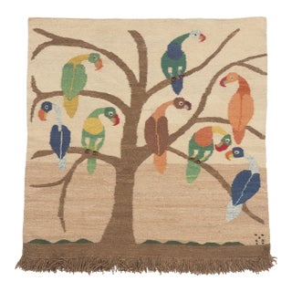 Vintage African Pictorial Tapestry, 04'11 X 04'10 For Sale