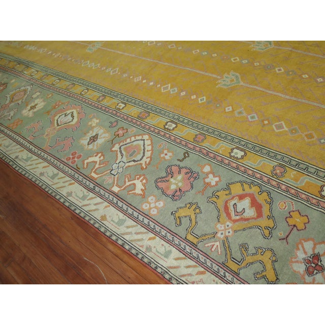 Early 20th Century Yellow Antique Turkish Ghiordes Carpet - 12'6" x 21'2" For Sale - Image 5 of 6