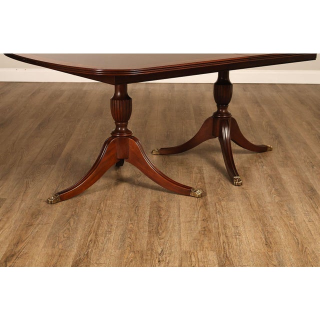 Henkel Harris Mahogany Double Pedestal Dining Table For Sale - Image 10 of 18
