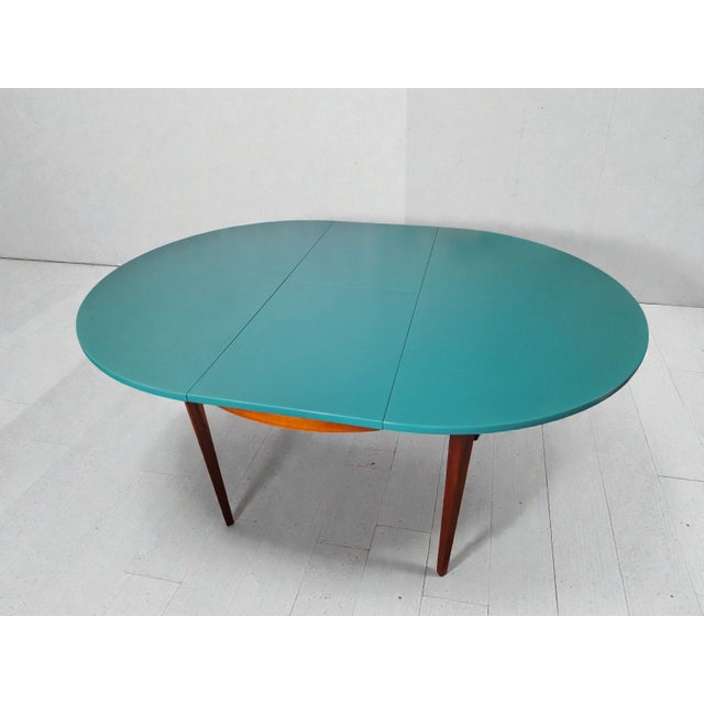 Wood Round Extendable Table in Teak, 1960s For Sale - Image 7 of 12