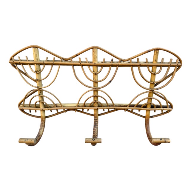 Rattan Coat Rack in the style of Olaf Von Bohr, Italy, 1960s For Sale