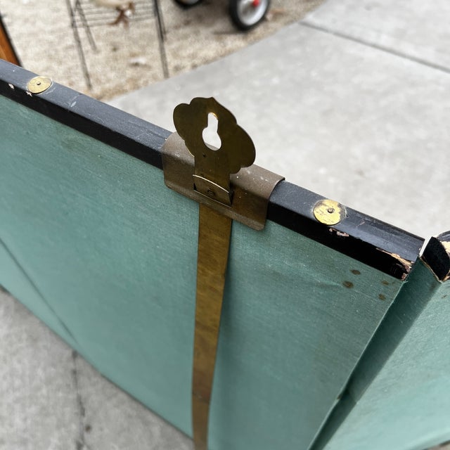 1960s Japanese 4-Panel Byobu Folding Screen Hand-Painted Ducks & Pine Tree Gold Foil Backdrop For Sale - Image 14 of 17