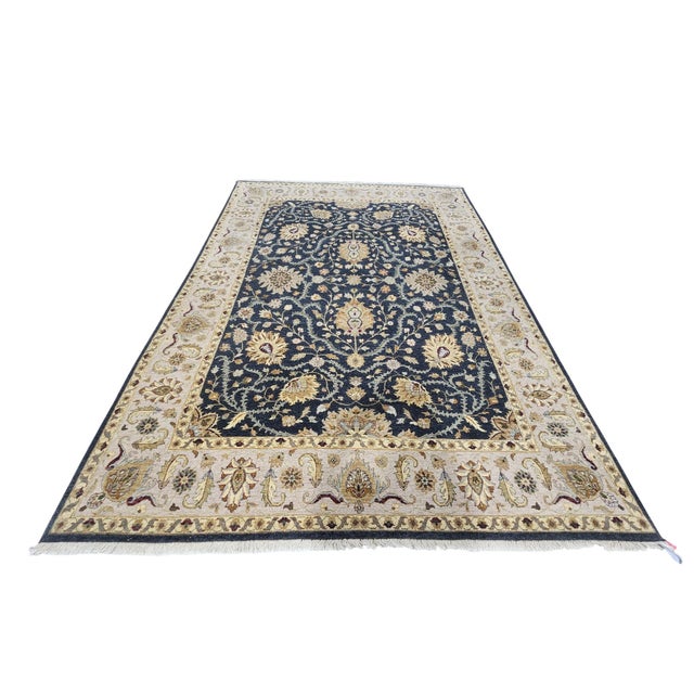 Traditional Indo Persian Tabriz Rug Wool & Silk 9’ X 12’ For Sale - Image 3 of 5