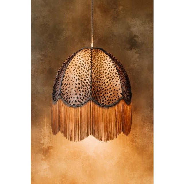 Art Deco The Mary Leopard Print Fringed Lampshade - Large For Sale - Image 3 of 7