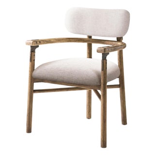 Modern Rustic Upholstered Armchair For Sale