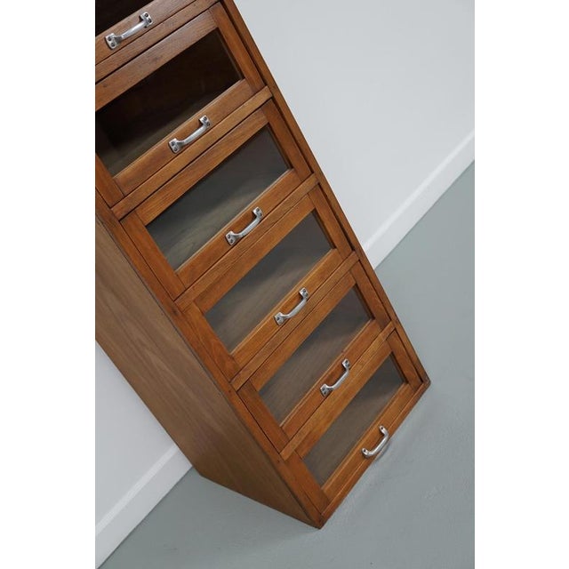 Vintage German Beech and Oak Haberdashery Shop Cabinet, 1950s For Sale - Image 13 of 17