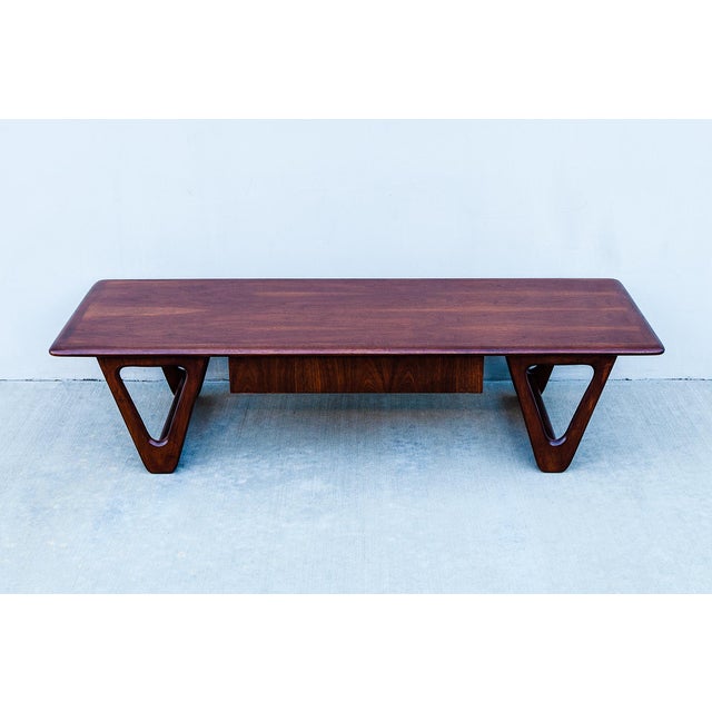 1960s Restored Mid Century Lane "Perception" Coffee Table With Basketweave Drawer For Sale - Image 10 of 12