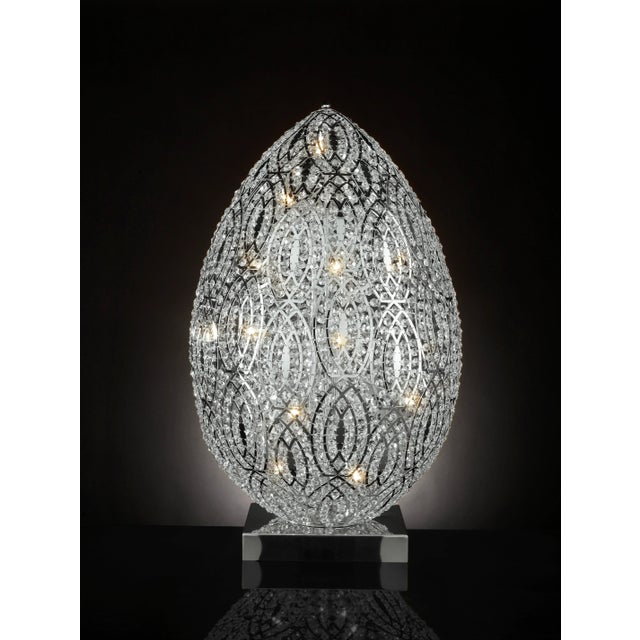 Steel & Crystal Egg Arabesque Table Lamp by Giorgio Tesi for VGnewtrend For Sale - Image 4 of 4