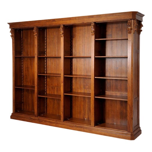 Large Bookcase Cabinet in Elm Wood For Sale