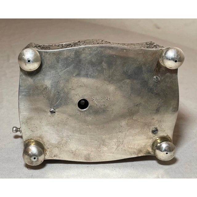 Rare Antique Ornate Sterling Silver German Singing Bird Mechanical Music Box For Sale - Image 18 of 18