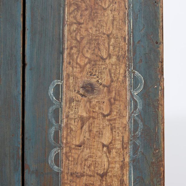 Rustic Farmhouse Painted Folk Art Bridal Cabinet For Sale - Image 13 of 16