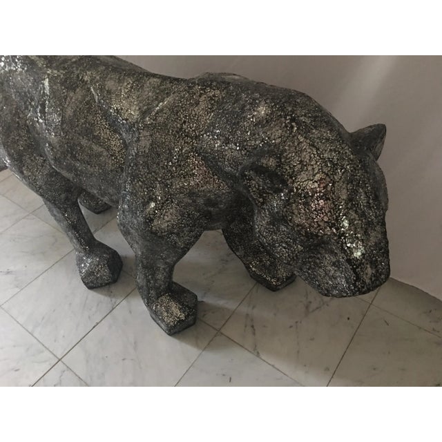 Contemporary Life Size Micro Mosaic Mirrored Panther For Sale - Image 3 of 13