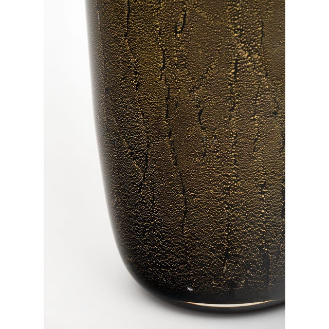Black and Avventurina Murano Glass Vase For Sale - Image 4 of 6