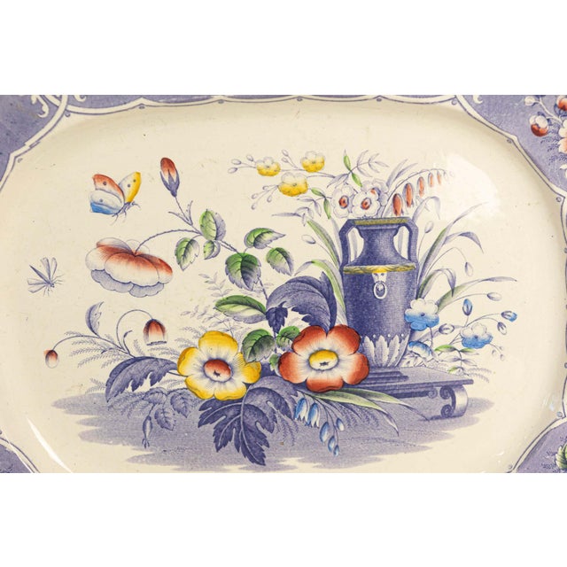Set of Five 19th Century English Rare Floral Pattern Ironstone Dishes For Sale In Atlanta - Image 6 of 7