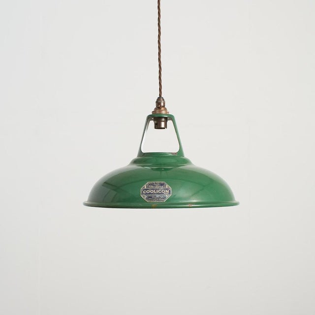 Vintage Green Coolicon Light, 1940s For Sale - Image 4 of 6