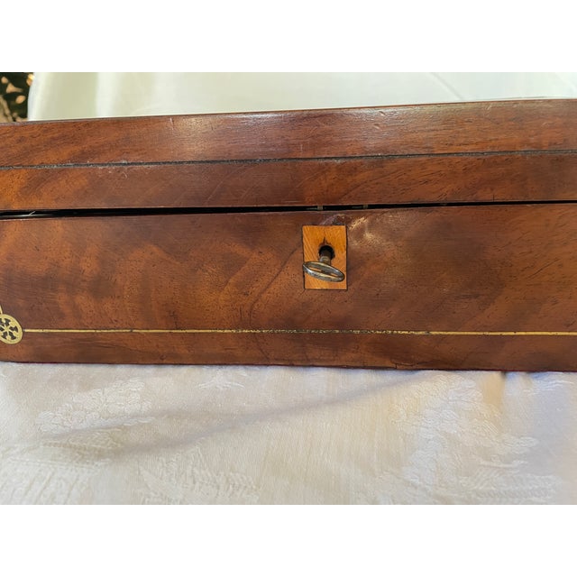 Early 19th Century English Mahogany & Brass-Inlaid Writing Slope/Lap Desk For Sale - Image 12 of 18
