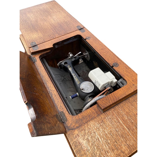 Vintage Singer Treadle Sewing Machine, 1950 For Sale - Image 12 of 14