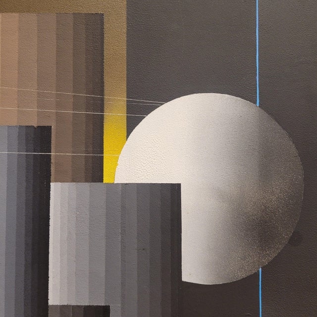 Plastic Andrés Segovia, Checkerboard Landscape, 20th Century, Acrylic on Canvas For Sale - Image 7 of 18