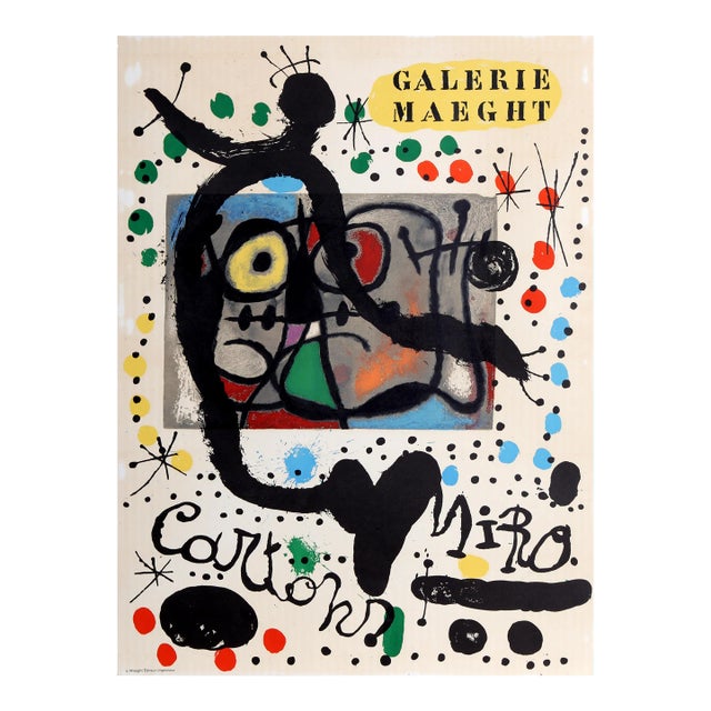 Galerie Maeght (Cartones), Joan Miro Lithograph Poster, Signed in Plate For Sale