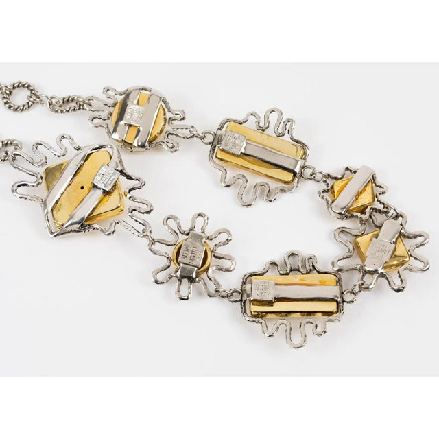Silver Alexis Lahellec Paris Bi-Color Metal Necklace For Sale - Image 8 of 10