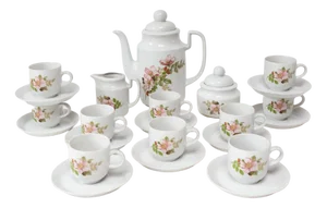 French Porcelain Coffee Set, 1970s, Set of 23