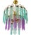 1980s One-of-a-Kind Hand-Painted Spanish Glass Rod Chandelier in Turquoise & Purple – 3 Lights For Sale - Image 6 of 16