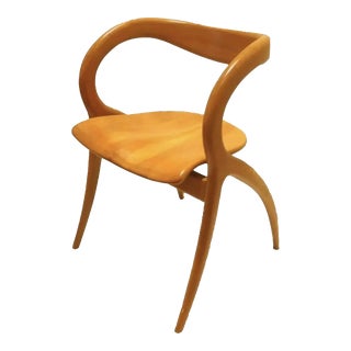 A. Sibau Sculptural Wood Chair Made in Italy For Sale