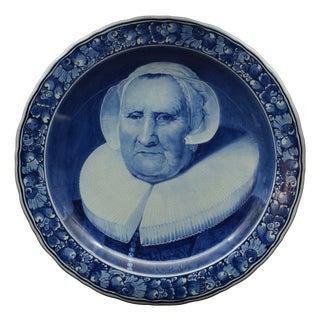 Antique Blue and White Plate from Royal Delft, 1910 For Sale