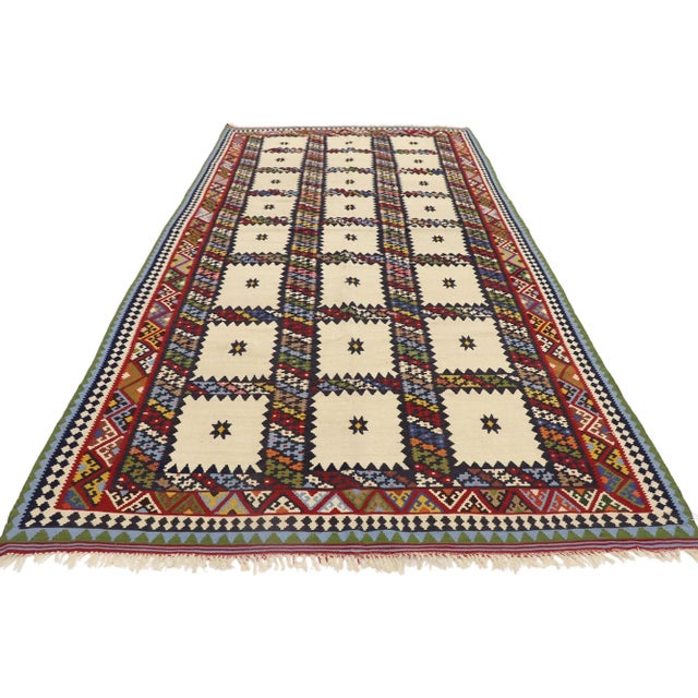 Tribal Late 20th Century Vintage Persian Bijar Kilim Rug, 04'11 X 09'08 For Sale - Image 3 of 10