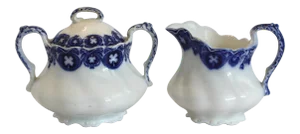 Antique English Savoy Creamer & Sugar