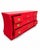 Mid-Century Modern Vintage 9 Drawer Lowboy Reimagined in Scarlett For Sale - Image 3 of 8