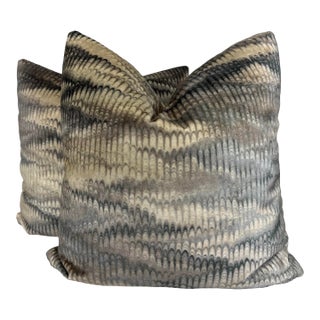 Kravet Couture "Boscage" in Charcoal 22" Pillows- For Sale