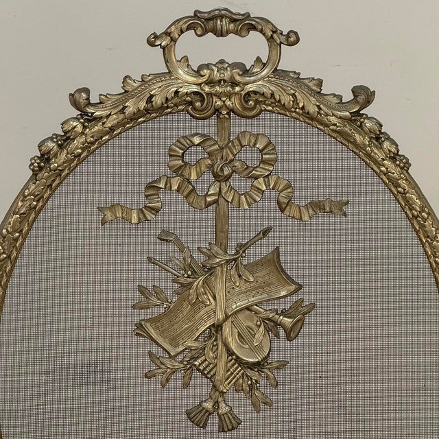19th Century French Louis XVI Bronze Oval Firescreen For Sale In Dallas - Image 6 of 18