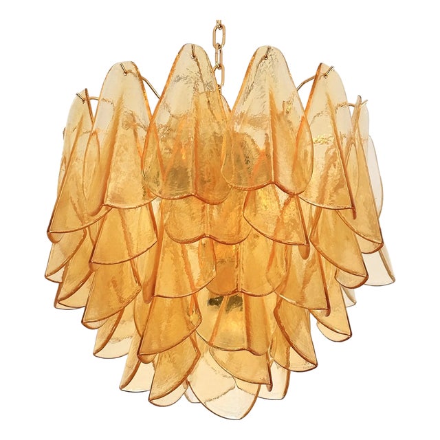 Amber Rondini Murano Glass Chandelier by Simoeng For Sale