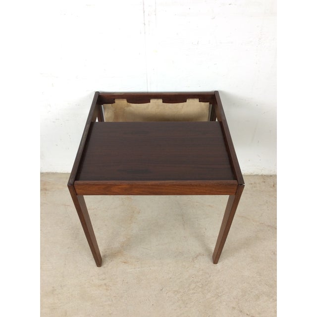 1960s Danish Modern Rosewood Magazine Table With Canvas For Sale - Image 5 of 18
