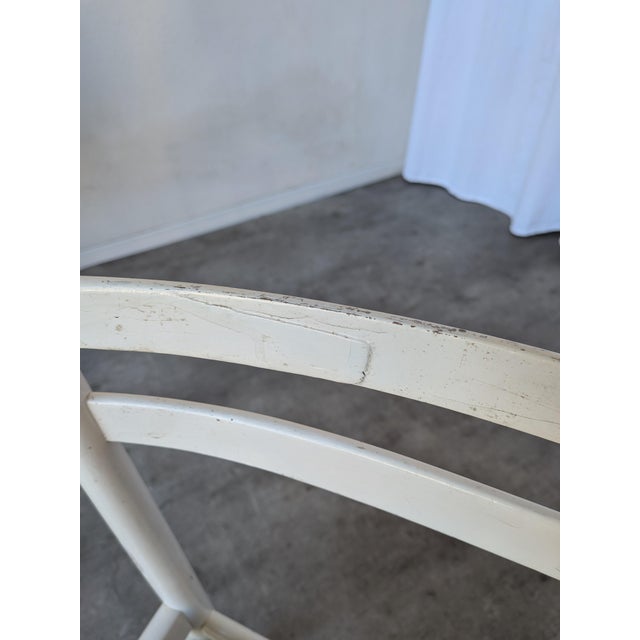 Brown Vintage Dining Chair in White Beech Wood and Brown Leather Look Seat, 1970s For Sale - Image 8 of 18