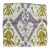 Pair of Custom Pillow Covers in Printed Ikat Design of Citron &Lavender, 17'x17 For Sale