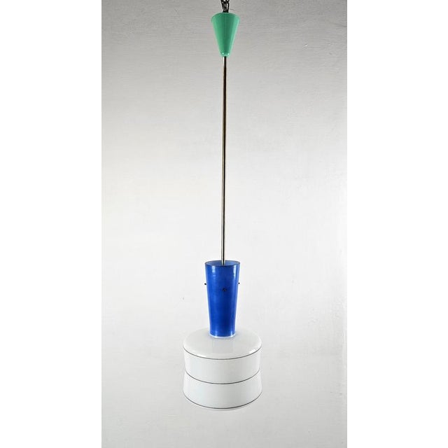 Gae Aulenti Mid-Century Modern Italian Pendant Light in Murano Glass by Gae Aulenti, 1960s For Sale - Image 4 of 12