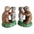 Antique Pair of Early Export Chinoiserie Ceramic Monkey Vase/Candlestick Holders For Sale